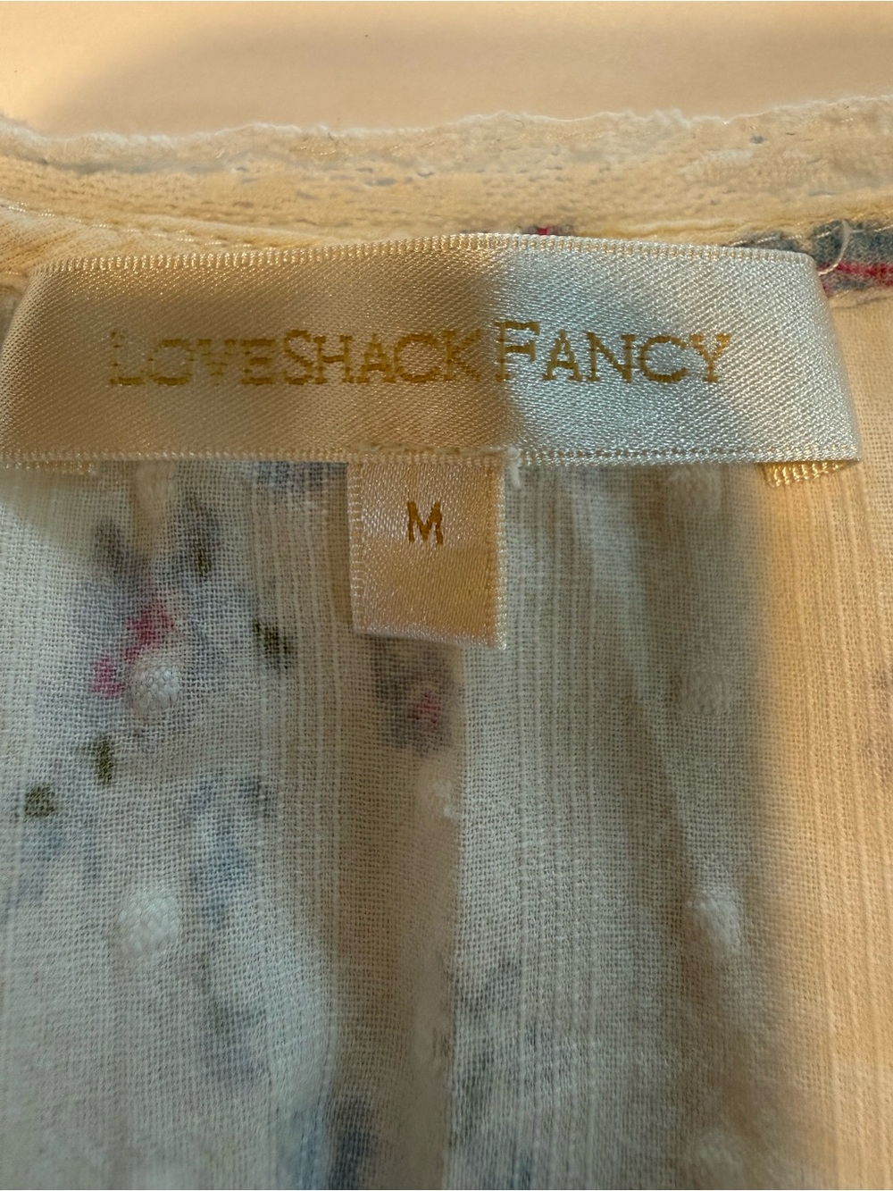 LoveShackFancy Radia Floral Smocked Ruffle Mini Dress Size M - Picture 3 of 10